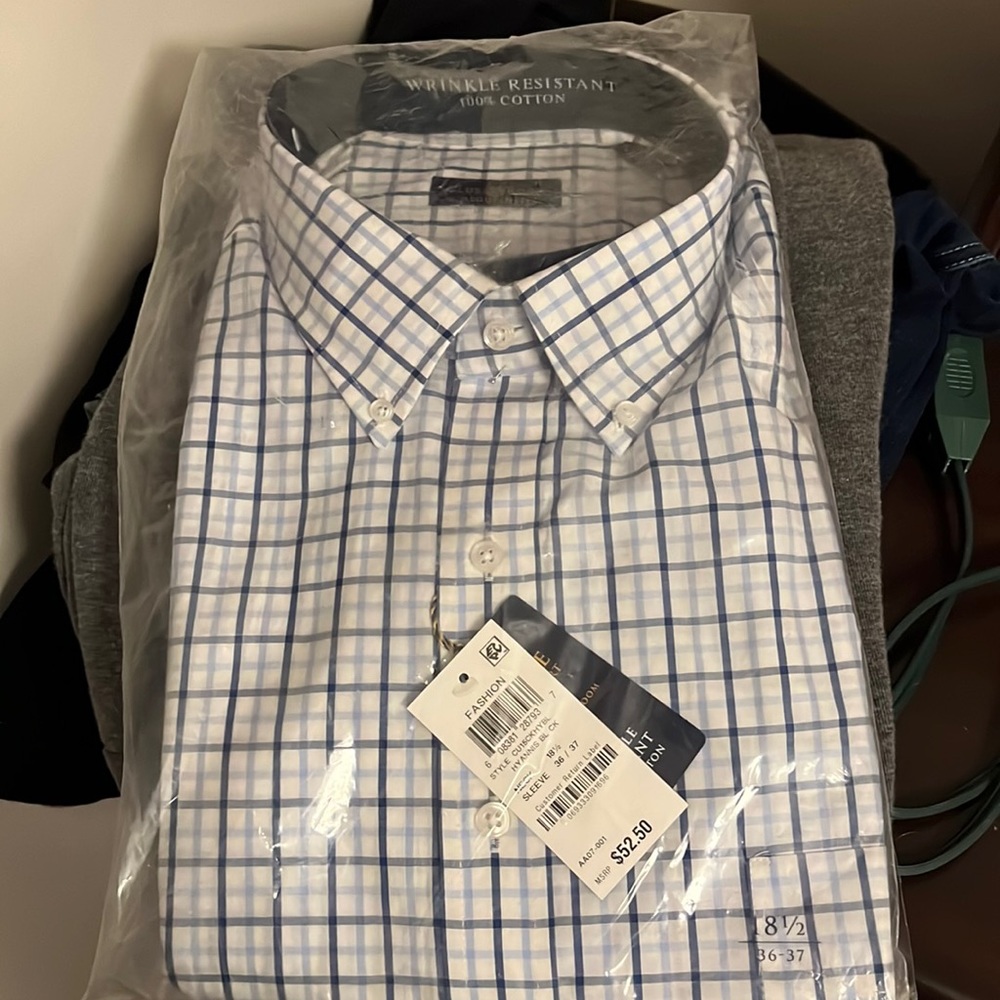Club Room 18.5 neck/ 36/37 sleeve. Button down dress shirt